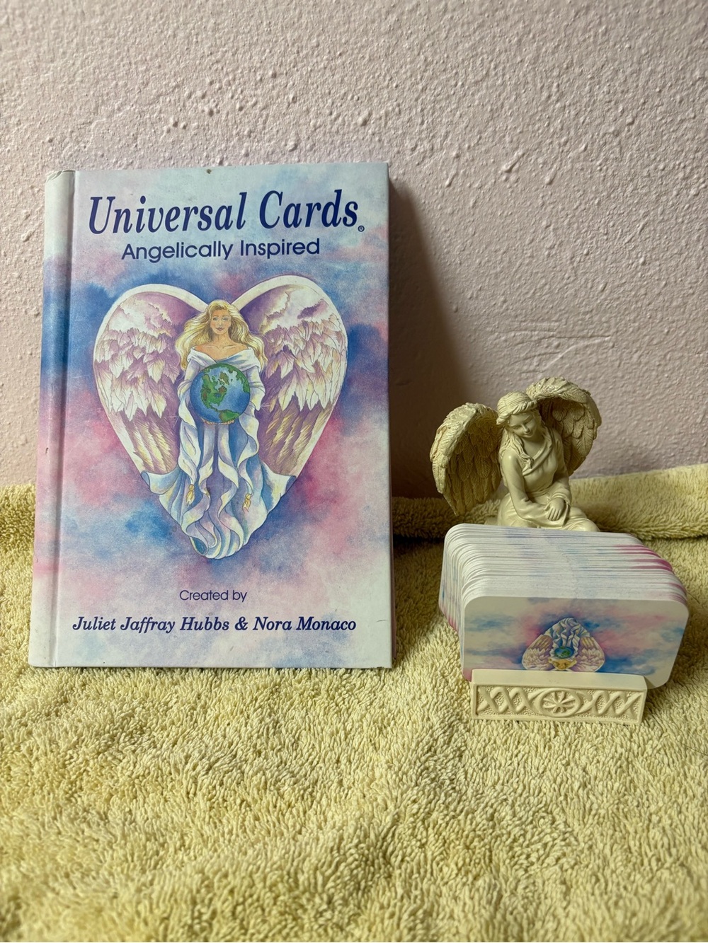 Universal Cards Angelically Inspired 88 Card Deck Book Holder Set